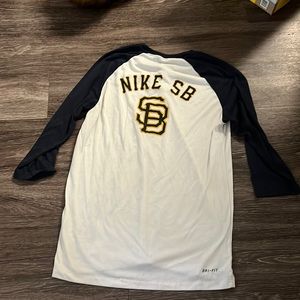 Nike white and blue Santa Barbara baseball shirt